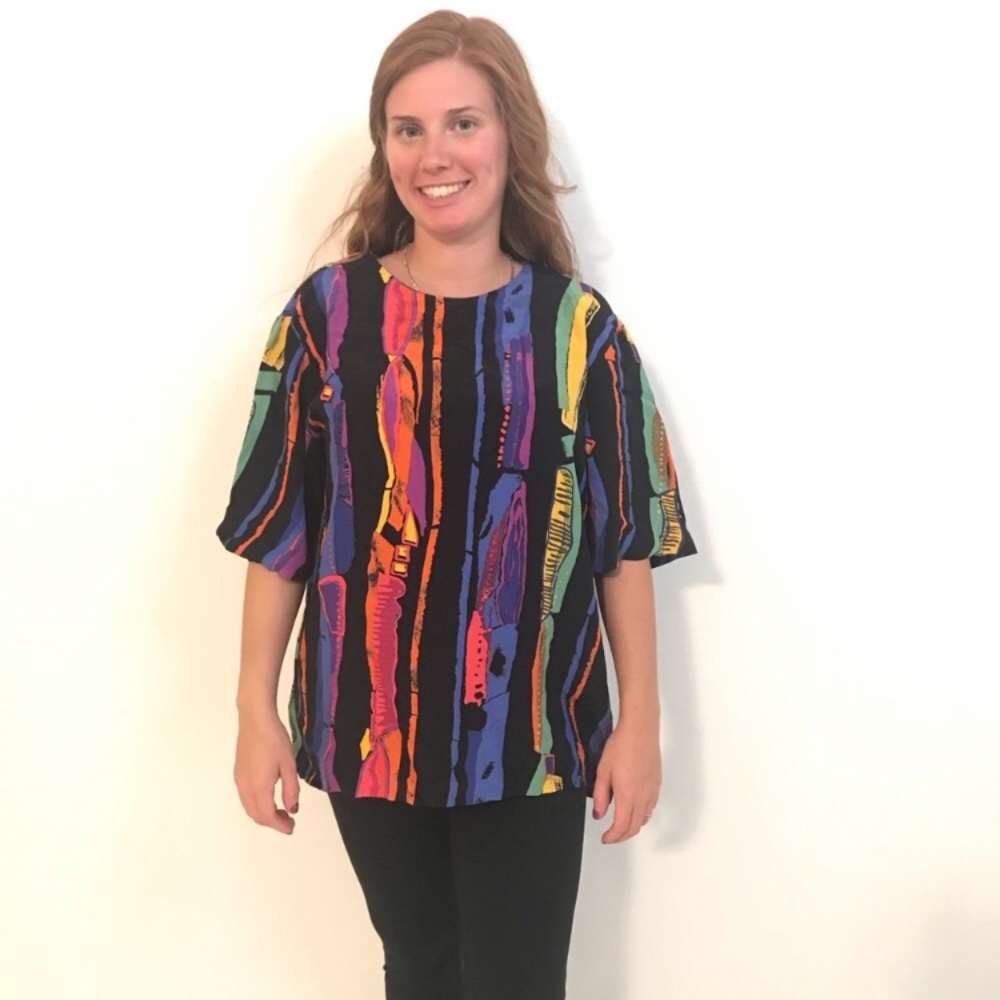 Christine David Colorful, Fun, Unique Blouse ⭐️ - Picture 2 of 7